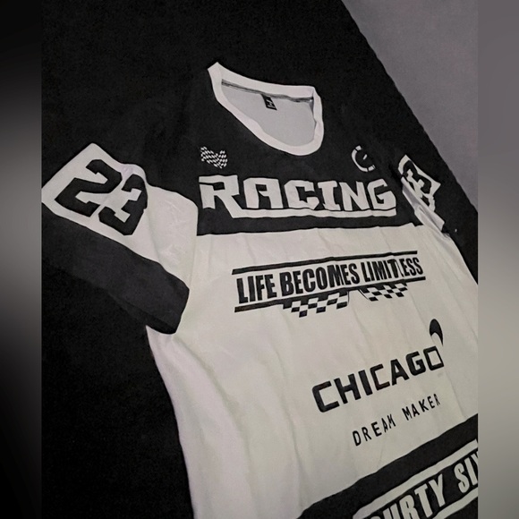 “Life becomes limitless “ tshirt men/ racing style t shirt, XL - Picture 2 of 3